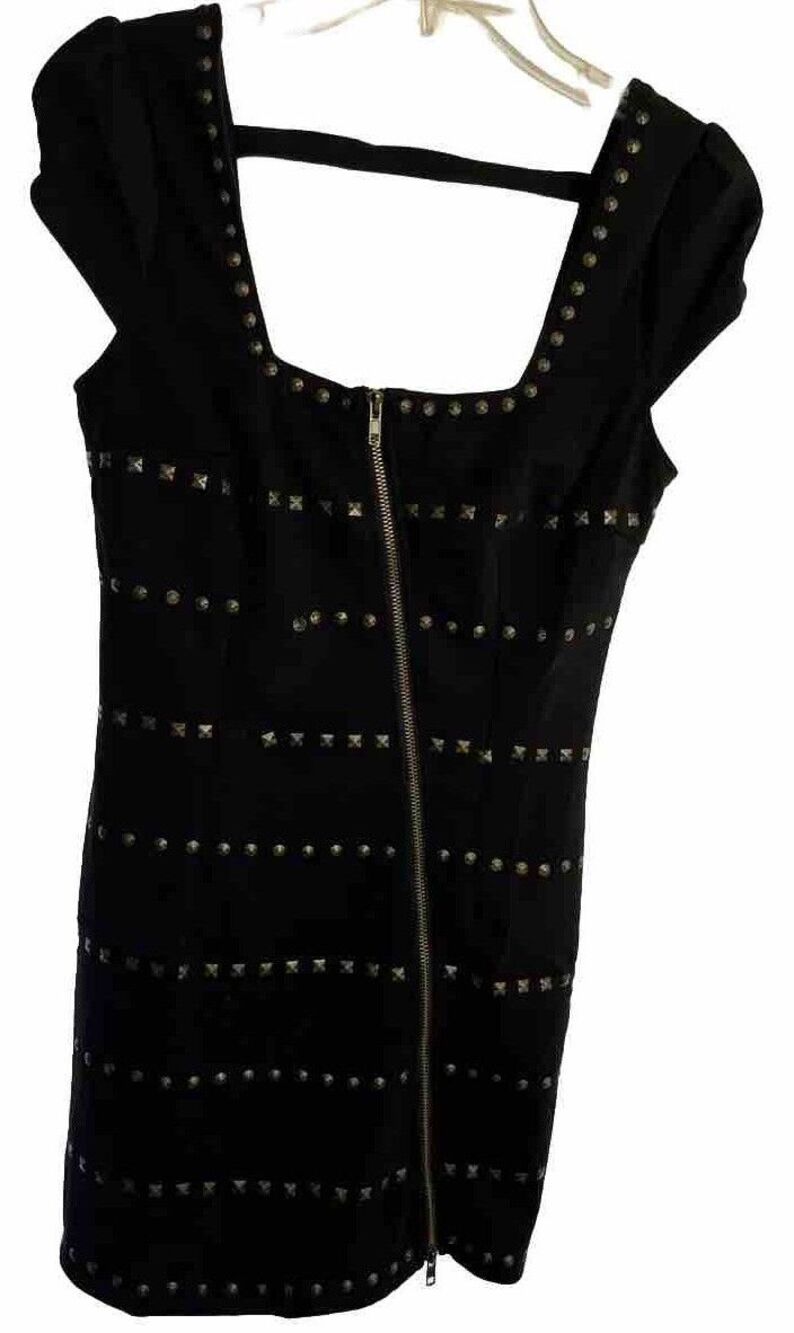 Lucy Paris Women’s Studded Black Mini Dress Size M Bodycone Whimsigoth Grunge